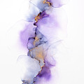 Whispy Floral Abstract Painting in Purple